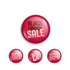 Different sale magnet buttons. Special offer banners collection. Web promo banners set