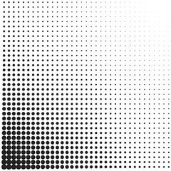 Halftone dotted vintage retro gradients pattern. Monochrome pop art vector illustration