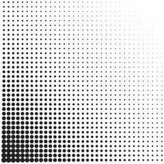 Halftone dotted vintage retro gradients pattern. Monochrome pop art vector illustration