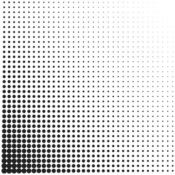 Halftone dotted vintage retro gradients pattern. Monochrome pop art vector illustration