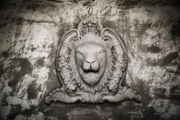 Lion head building interior wall sculture decoration