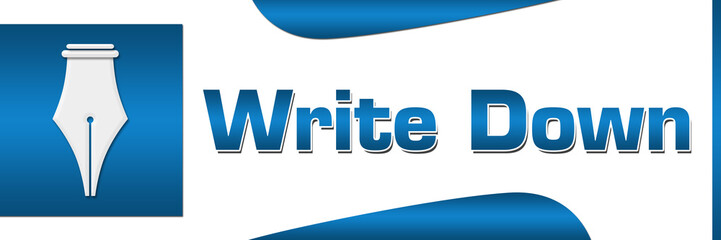 Write Down Blue Square Horizontal 