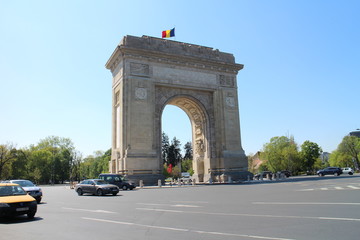 Fototapeta na wymiar Arcul de Triumf (The Arch Of Triumph) in Bucharest, Romania