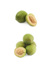 Pile of green olives isolated