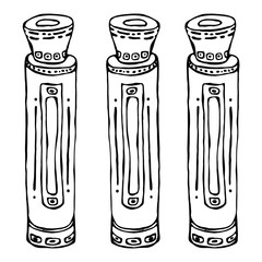 A Bottle of Perfume for Girls, Women. Fashion and Beauty, Trend, Aroma. Ink Vector Illustration Isolated On a White Background Doodle Cartoon Vintage Hand Drawn Sketch.