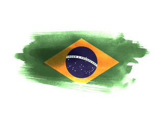 Brazil flag grunge painted background