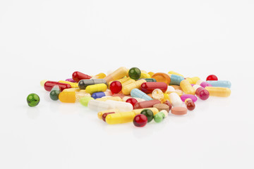many colorful pills