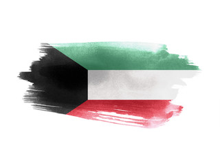 Kuwait flag grunge painted background