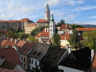 Fototapeta na wymiar Blick auf das Schloss von Cesky Krumlov in Tschechien