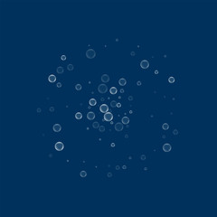 Soap bubbles. Small double circle with soap bubbles on deep blue background. Vector illustration.