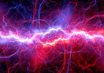 Red and blue fractal lightning