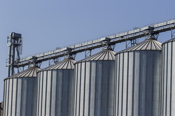 silos in a warehouse