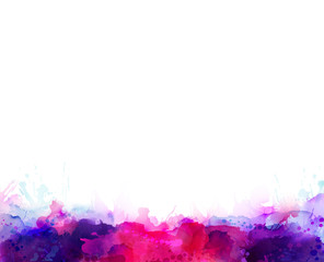 Purple, violet, lilac and pink watercolor stains. Bright color element for abstract artistic background. - 156245492