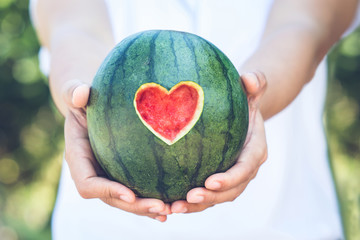 watermelon with heart shape