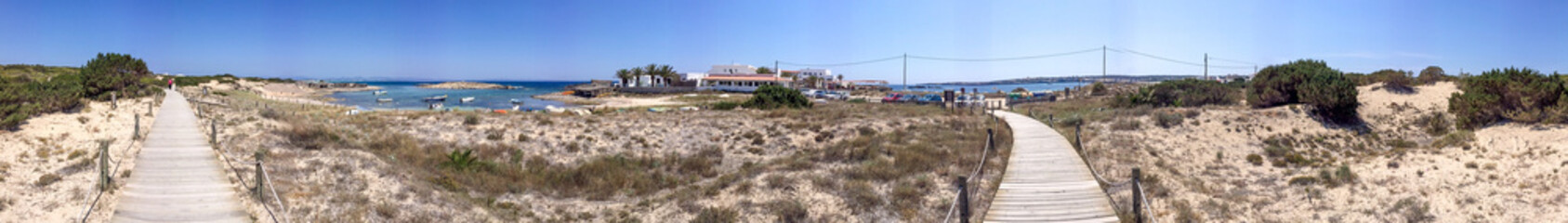 Fototapeta na wymiar Wonderful panoramic scenario of Formentera Island, Spain