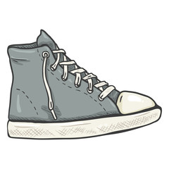 Vector Cartoon Illustration - High Casual Gumshoes. Side View