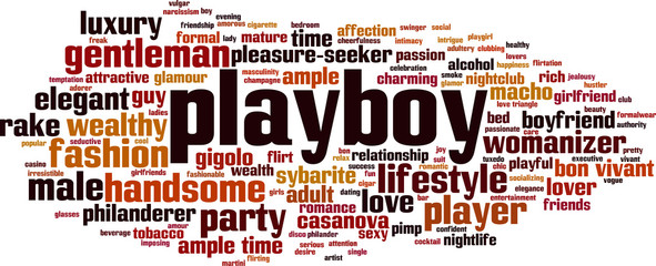 Playboy word cloud - obrazy, fototapety, plakaty