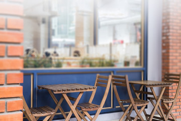 Wooden  Furniture Set Of Street Coffee Shop