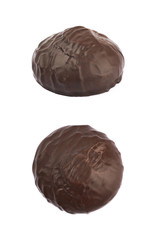 Marshmallow covered in chocolate isolated