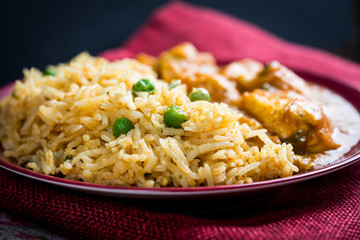 Handmade Indian curry chicken rice