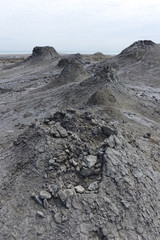 Mud volcano at Gobustan national park. Azerbaijan