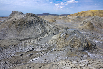 Mud volcano at Gobustan national park. Azerbaijan