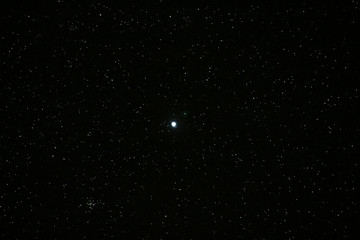 Plenty of the stars over the night sky and the moon