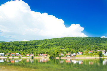     Beautiful lake Sabljaki near Ogulin in Lika, Croatia, in spring 