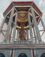 Octagonal pavilion over the 99-foot (30-meter) tall bronze Guanyin statue at Kek Lok Si Temple at...
