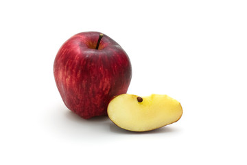 Isolated red apple sliced on white background