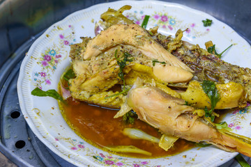 Steamed chicken with softlight.