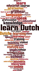 Obraz premium Learn Dutch word cloud
