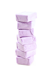 Pile of chewing candies isolated