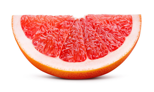 Grapefruit isolated on white background. Slice of fruit. With clipping path.