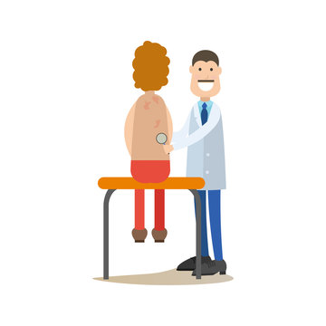Dermatologist concept vector illustration in flat style