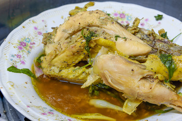 Steamed chicken with softlight.