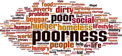 Obraz premium Poorness word cloud