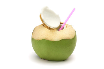 Coconut Ripe and tasty isolated on white background