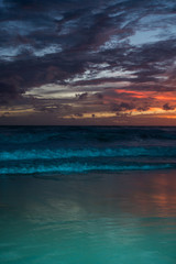 Fototapeta na wymiar Amazing sea beach sunset with beautful bright colours. Good for wallpaper or background image
