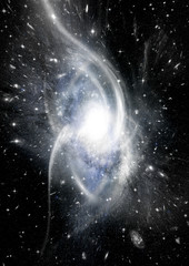 Obraz premium Gwiazdy, mgławica pyłu i gazu w dalekiej galaktyce