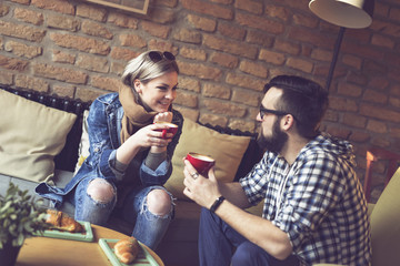 Couple's morning coffee