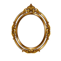 Decorative frame of golden color