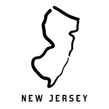 New Jersey simple map shape