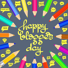 Happy Blogger day vector illustration.