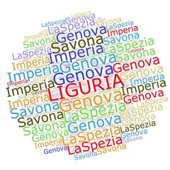 Fototapeta premium liguria - nuvola di parole