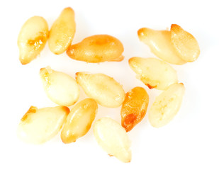 Sesame seeds on white background