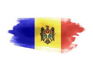 Moldova flag grunge painted background