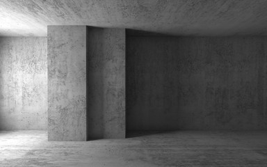 Empty concrete room. 3d illustration