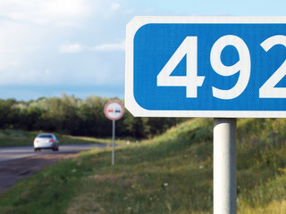 road sign. mileage