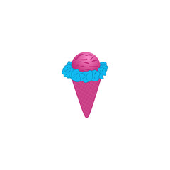 Hawaiian ice cream vector illustration
